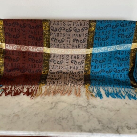 A&A Pashmina Cashmere Paris Large Oblong Shawl Wrap - Picture 10 of 16